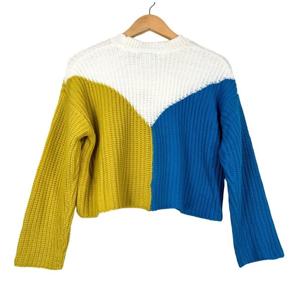 Sincerely‎ Jules Colorblock cropped loose fit Knit Sweater 90s XS - Picture 4 of 8